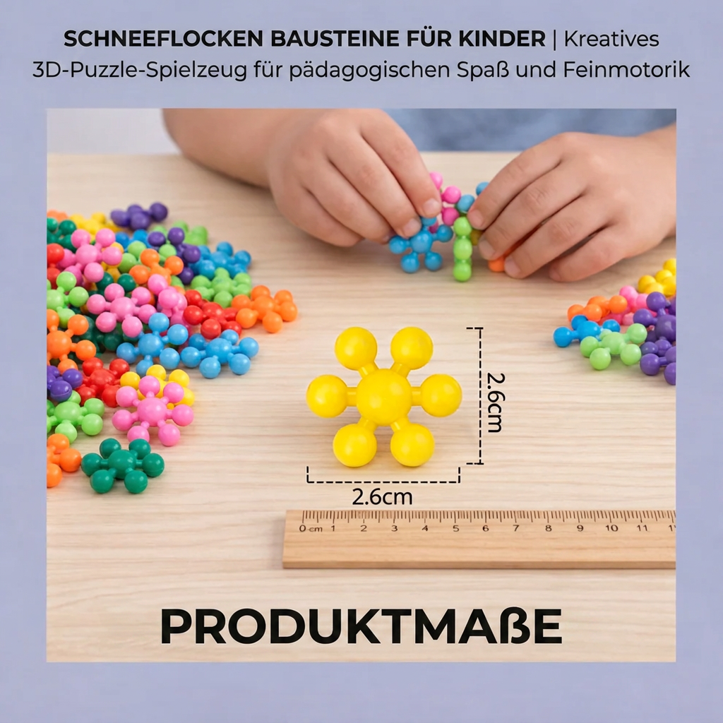 TinyTactile | Schneeflocken-Bausteine 3D-Puzzle