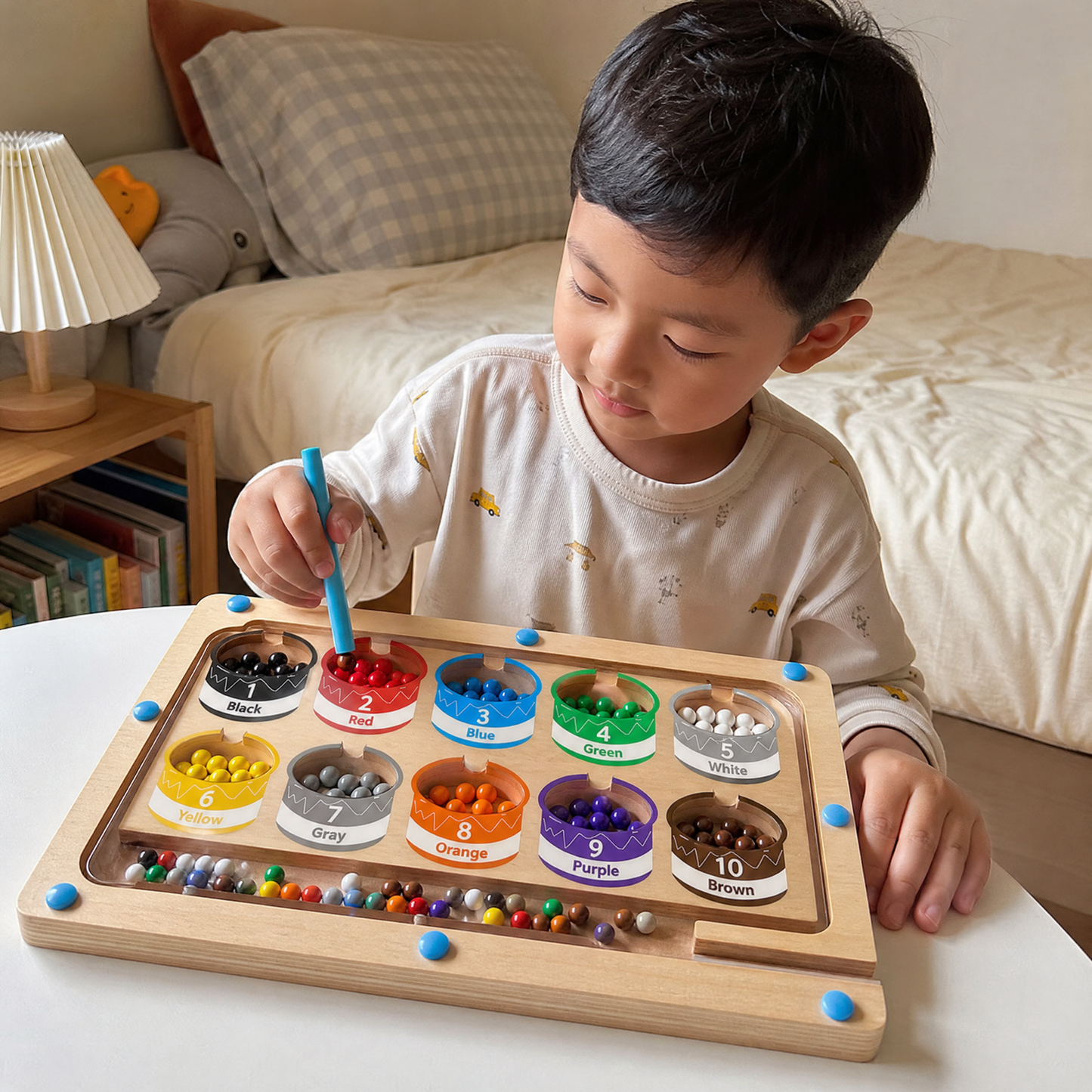 Montessori | Magnetisches Zählbrett Aus Holz Für Kinder